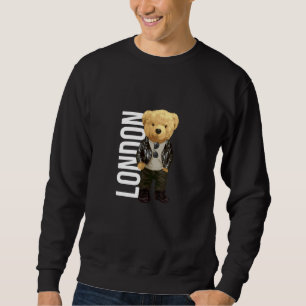 Cool Teddy Bear in London Style Illustration Graph Sweatshirt