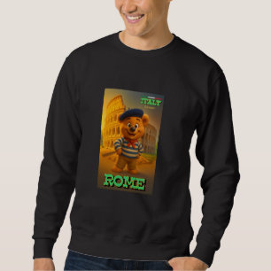 Cool Teddy Bear in Rome Italy Colosseum Illustrati Sweatshirt