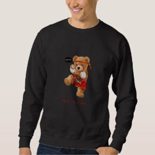 Cool Teddy Bear Man Boxing Fight Style Illustratio Sweatshirt