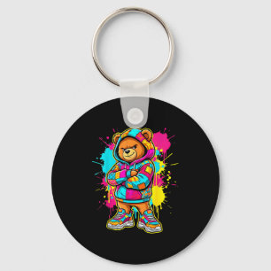 Cool teddy bear toddler kids colorful key ring