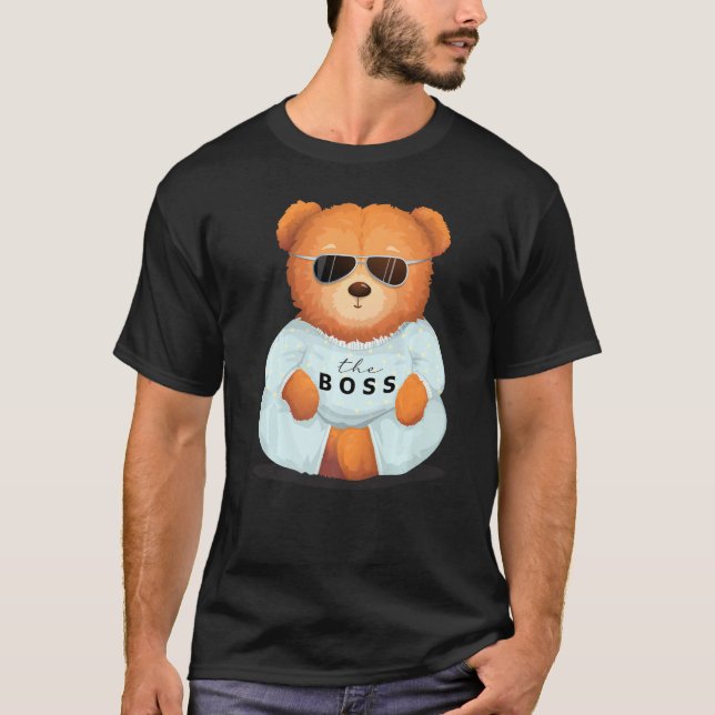 Cool Teddy Bear With Sunglasses Teddy The Boss Bos T-Shirt (Front)