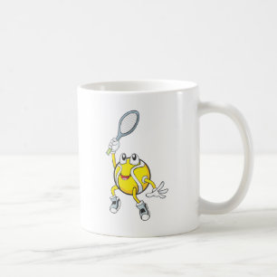 Cool Tennis Ball Holding Racquet Coffee Mug