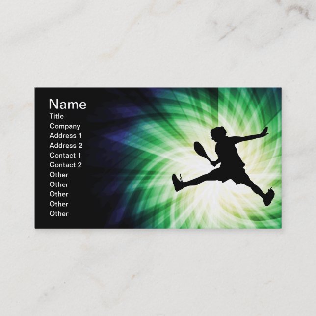 Cool Tennis Business Card (Front)