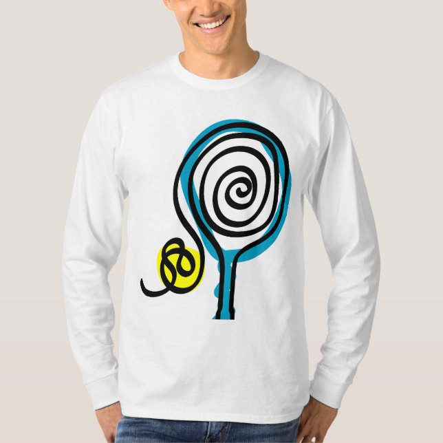 Cool Tennis Racket Design T-Shirt (Front)