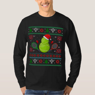 Cool Tennis Santa Hat Ugly Christmas Sweater