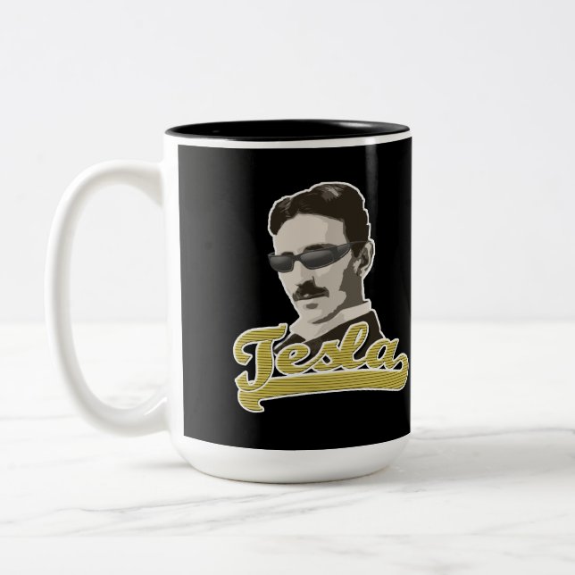Cool Tesla with Shades Mug (Left)