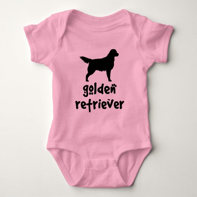 Cool Text Golden Retriever Baby Bodysuit (Front)