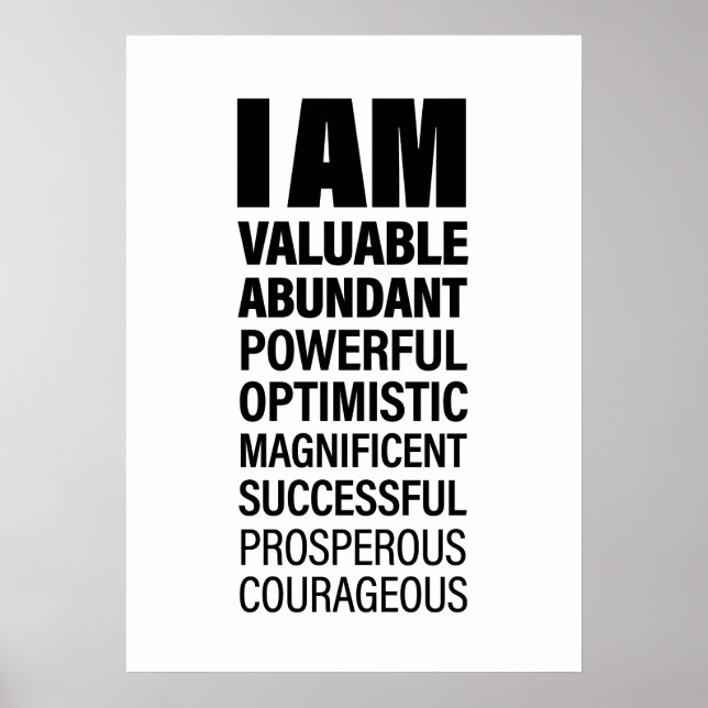 Cool Text Graphic Success Affirmation Word TextArt Poster (Front)