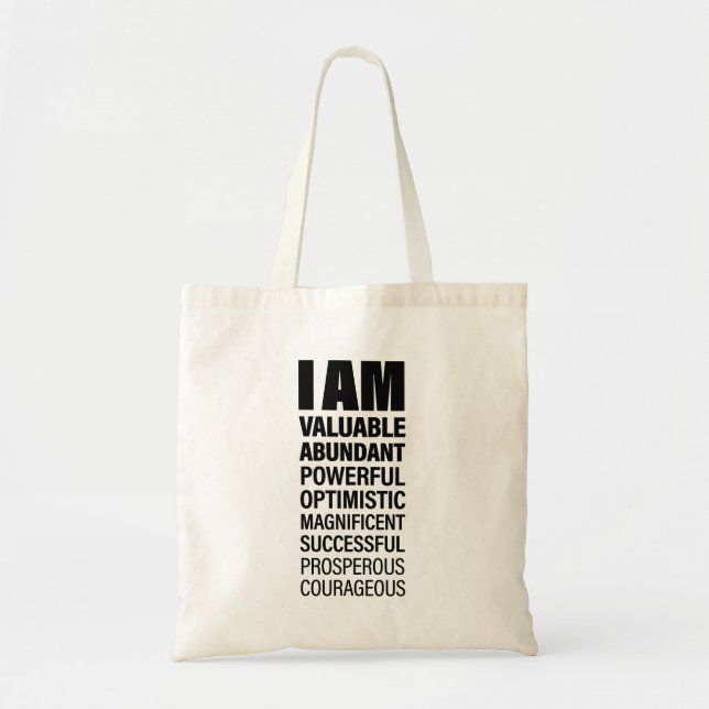 Cool Text Graphic Success Affirmation Word TextArt Tote Bag (Front)
