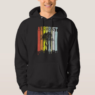 Cool Text Strips Vintage Retro Arborist Hoodie