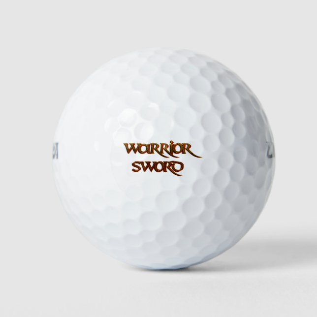 Cool Text - Warrior  Sword Golf Balls (Front)