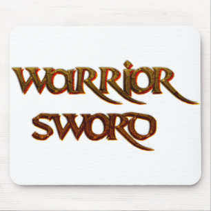 Cool Text - Warrior  Sword Mouse Pad