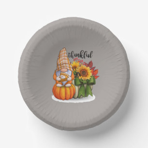 Cool thankful Thanksgiving gnome Paper Plate