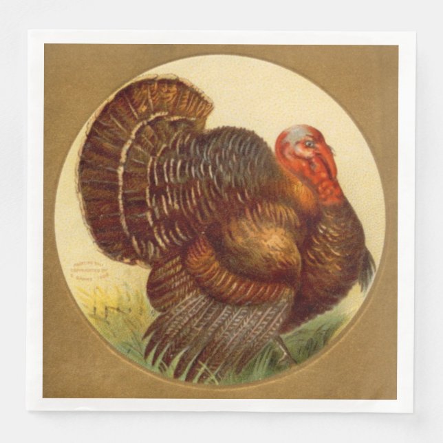 cool Thanksgiving Pilgrim Holiday vintage  Napkin (Front)