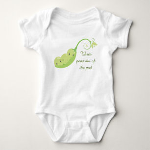 cool three peas out pod add text baby bodysuit