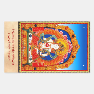 Cool tibetan thangka Dragon King Bodhisattva Rectangular Sticker