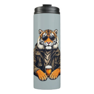 Cool Tiger Beer Glass - Unique Animal Design Drink Thermal Tumbler