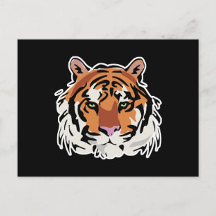 cool tiger face design postcard