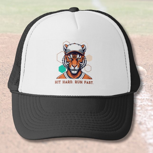 Cool Tiger Gift for Baseball Players Lover Coaches Trucker Hat (Cool Tiger Gift for Baseball Players Lover Coaches)
