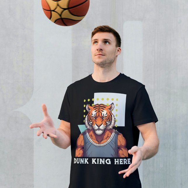 Cool Tiger Gifts for Basketball Lovers Coach Fans T-Shirt (Cool Tiger Gifts for Basketball Lovers Coach Fans)