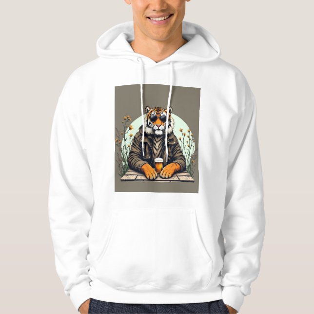 "Cool Tiger Hoodie - Unique Graphic Pullover fo (Front)