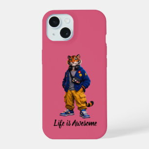Cool Tiger in Streetwear Art - Urban Style Tiger iPhone 15 Case