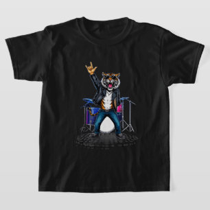 Cool Tiger Rock Dancer   Funny Animal Music Gift T-Shirt