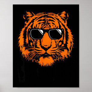 Cool Tiger Sunglasses Graphic Wild Animal Design Poster