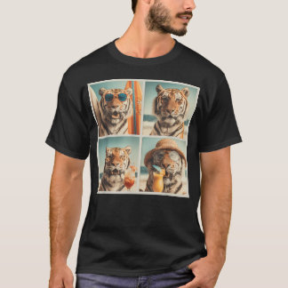 Cool Tigers With Sunglasses Animal Vacation Beach T-Shirt