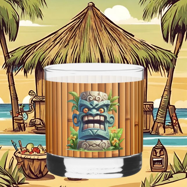 Cool Tiki head party  Whiskey Glass (Creator Uploaded)