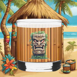 Cool Tiki head party Whiskey Glass