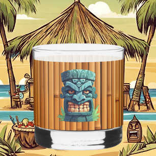 Cool Tiki head party Whiskey Glass
