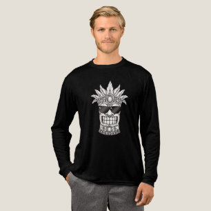 Cool Tiki Mask Sunglasses Feather Crown Tri-Blend Shirt