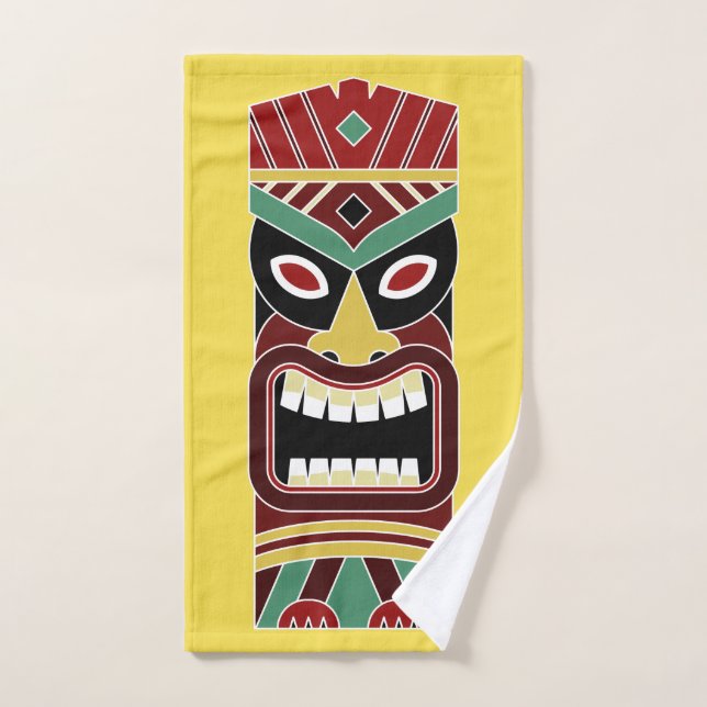 Cool Tiki Totem custom colour hand towel 1 (Hand Towel)