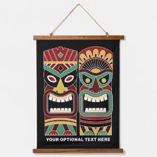 Cool Tiki Totem custom text Hanging Tapestry