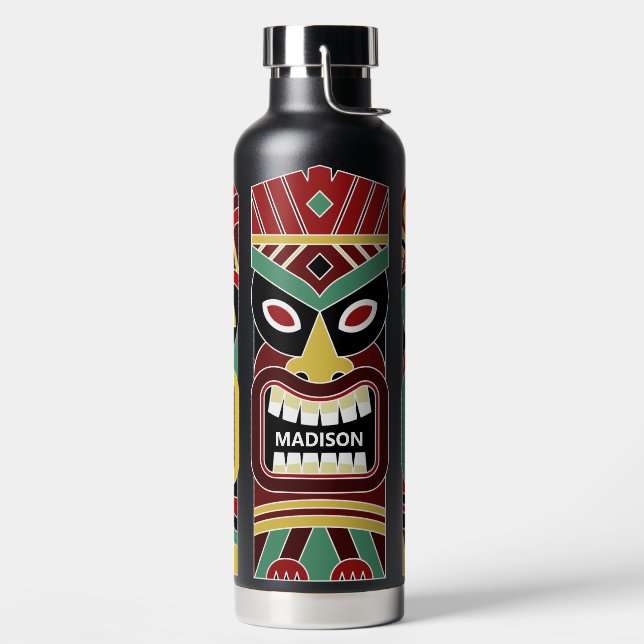 Cool Tiki Totems custom name Water Bottle (Left)