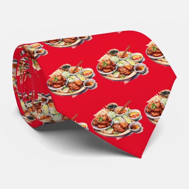 Cool tiled Asian food  Tie (Rolled)