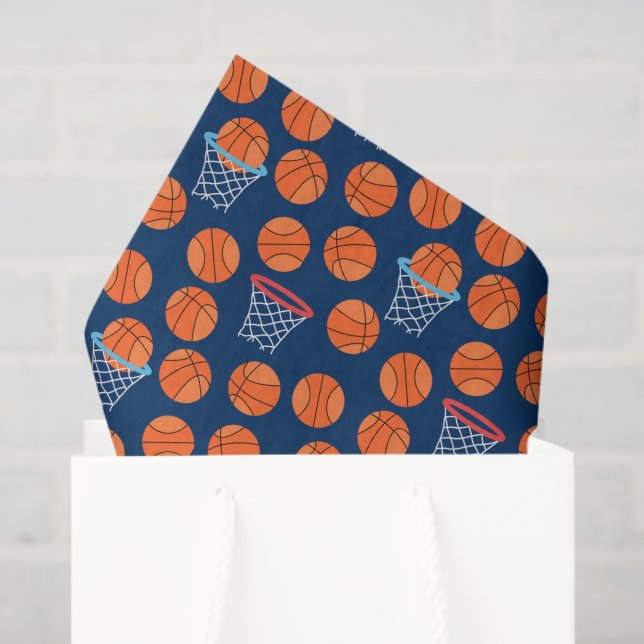 cool tiled basketball sports pattern party  tissue paper (Gift Bag)