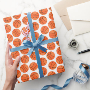cool tiled basketball sports pattern wrapping paper