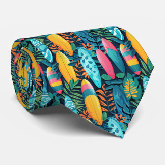 Cool tiled beach surfboards tie