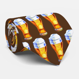 Cool tiled beer pattern bartender tie