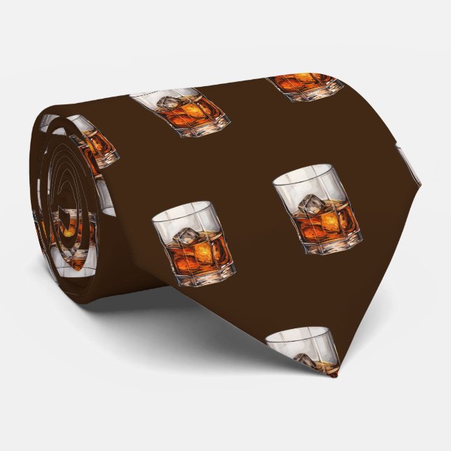 Cool tiled bourbon pattern  tie (Rolled)