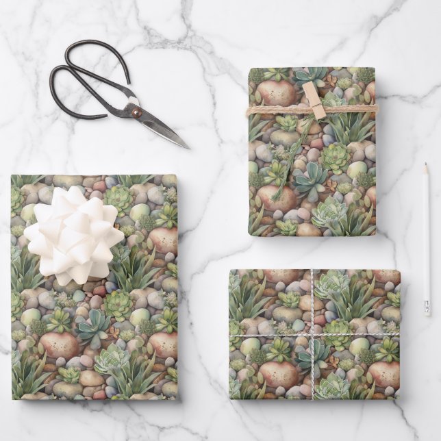 cool tiled cactus pattern party Wrapping  Wrapping Paper Sheet (Front)