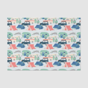 cool tiled camping pattern party tissue paper