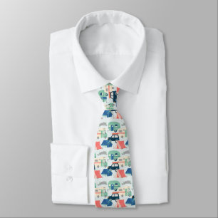 cool tiled camping pattern tie