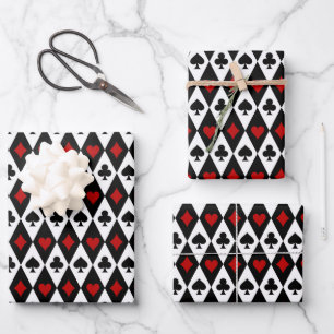 Cool tiled card suit pattern Casino party  Wrapping Paper Sheet
