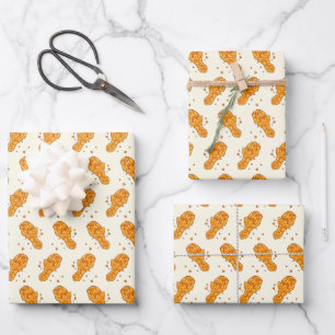 cool tiled chicken fast food pattern wrapping paper sheet