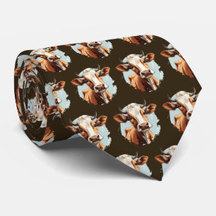 Cool tiled cow pattern  tie