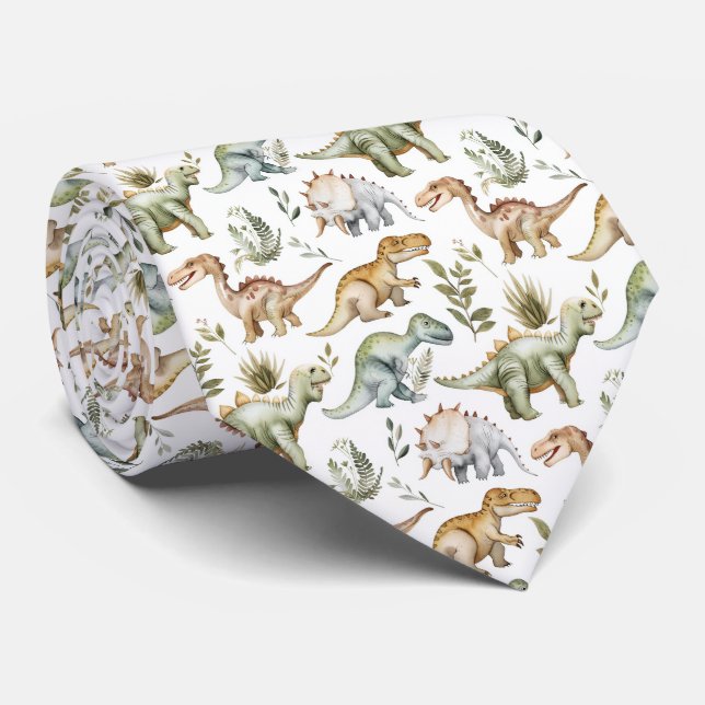 Cool tiled dinosaur pattern  tie (Rolled)
