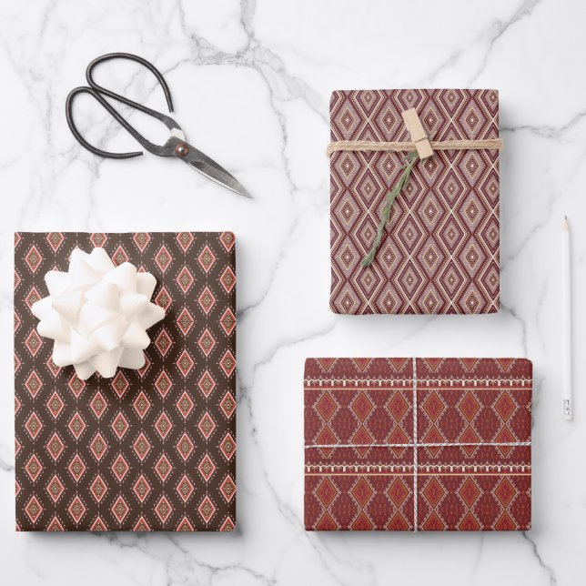 cool tiled ethnic pattern  wrapping paper sheet (Front)
